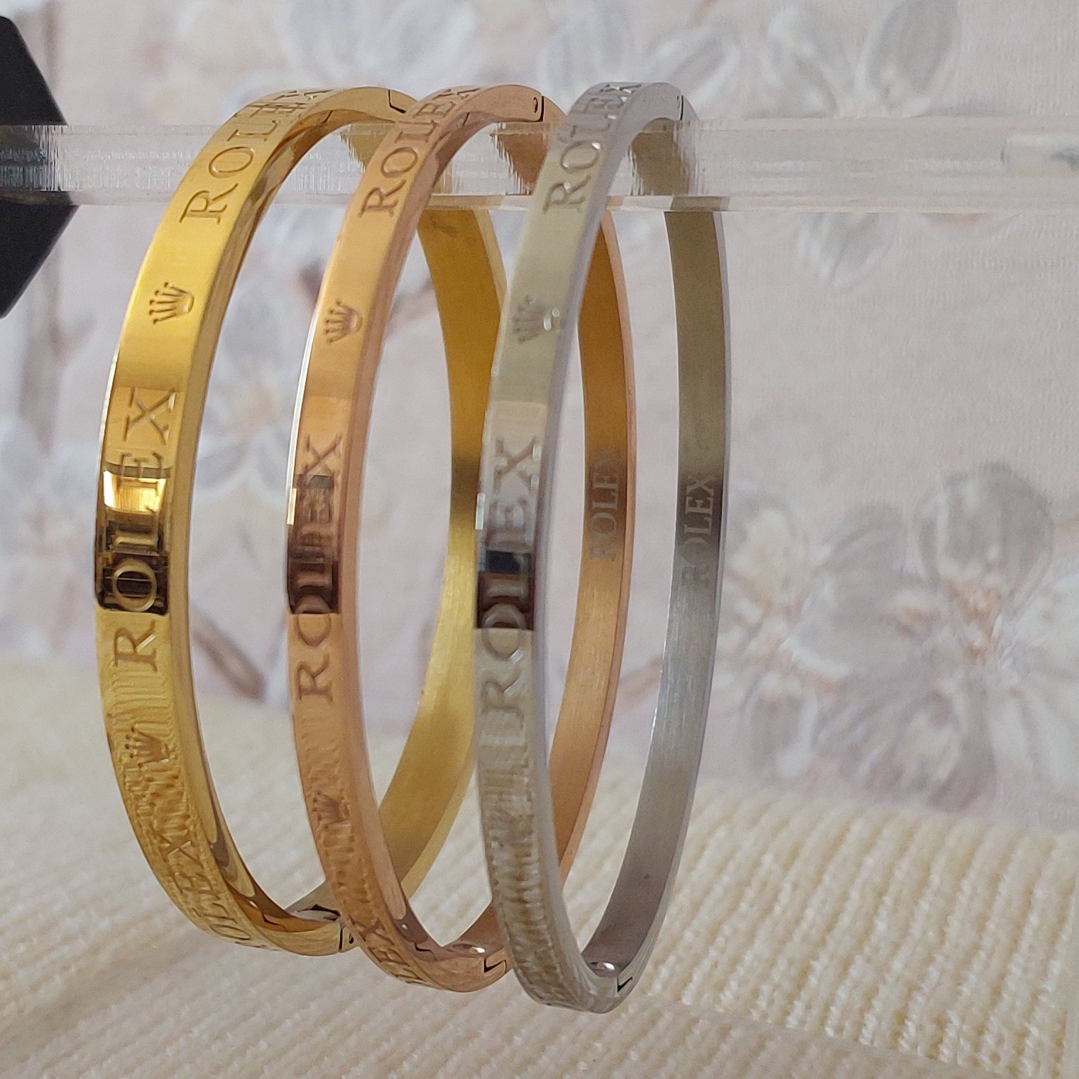 دستبند النگویی مدل رولکس رنگ ثابت تضمینی با ماندگاری بالا