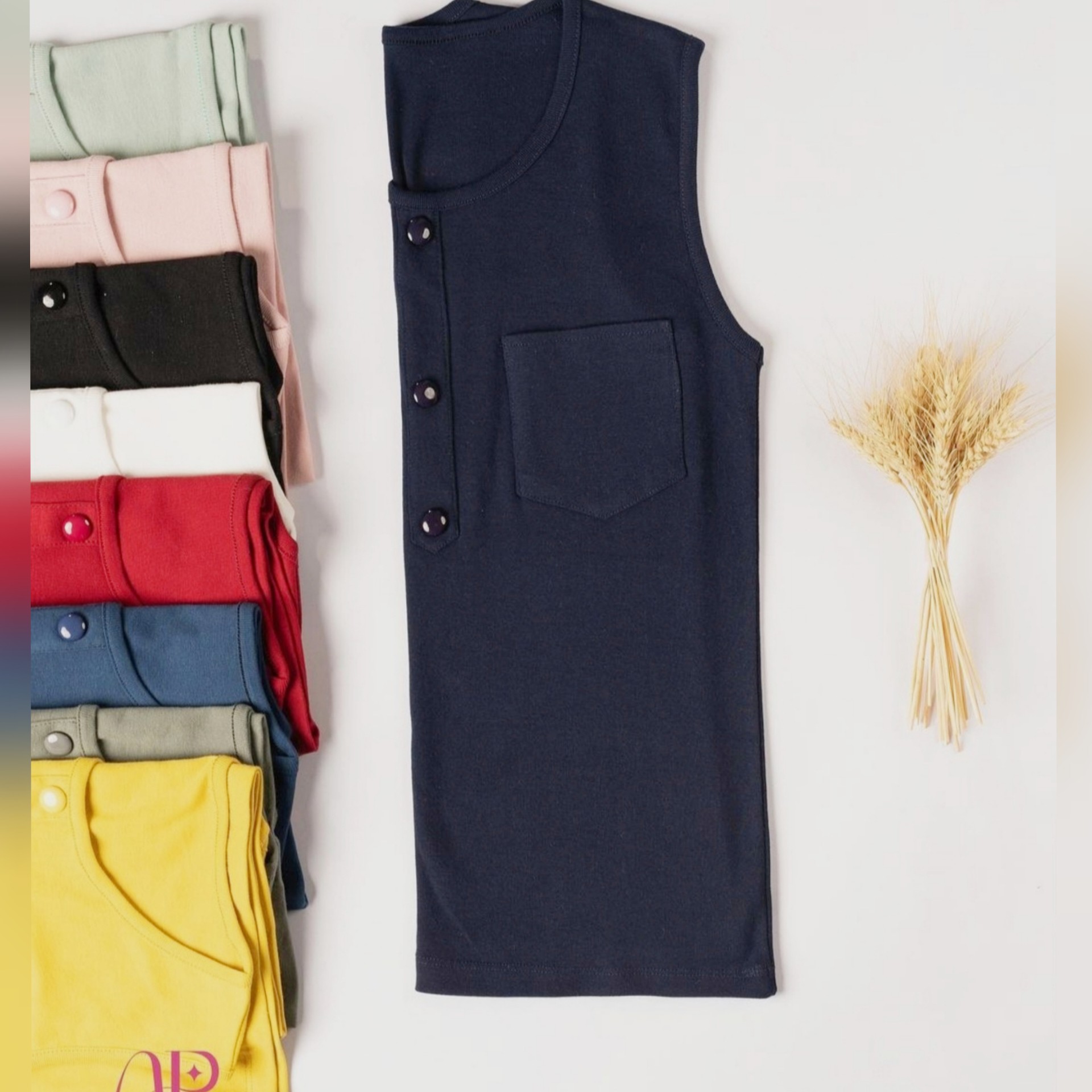 تاپ فانریپ پنبه جیب دار رنگبندی جذاب ارسال رایگان