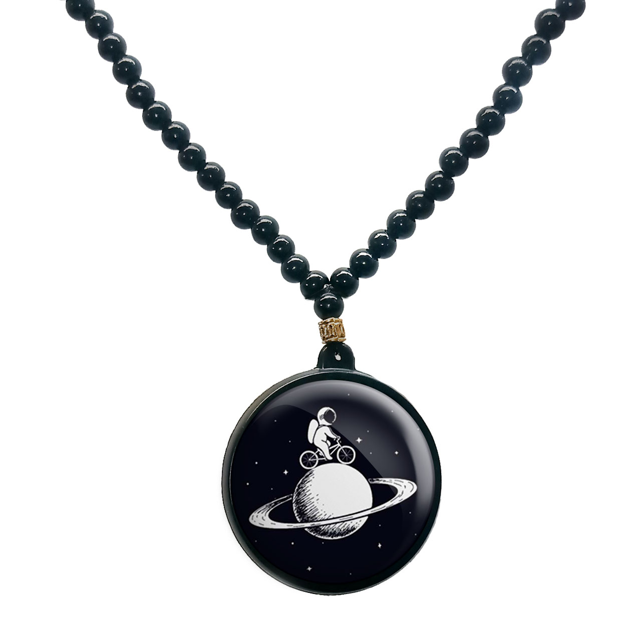 گردنبند پرمانه طرح فضانورد کد pmd.10354 مدل دو طرفه