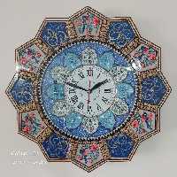 ساعت دیواری خاتم کاری با صفحه مینا کاری شده سایز 42 سانتی متری( ارسال رایگان )