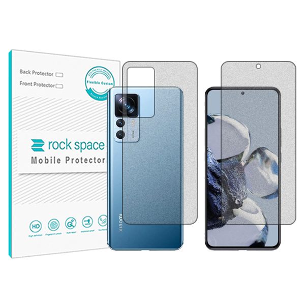 گلس صفحه نمایش و پشت گوشی شیائومی 12T Pro مدل نانو هیدروژل مات برند راک اسپیس کد SS