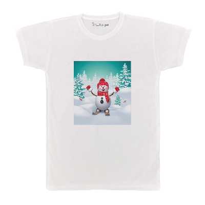 تی شرت بچگانه پرمانه طرح آدم برفی کد pmt.4265