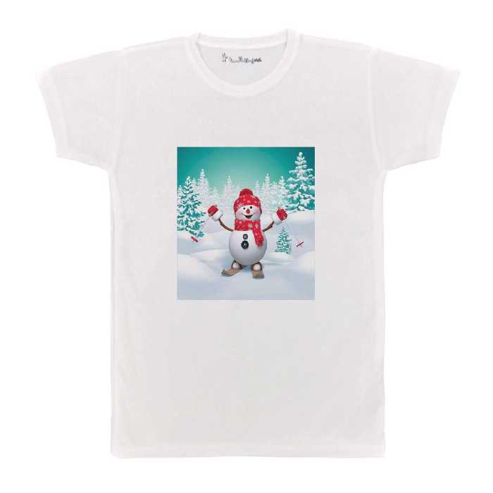 تی شرت بچگانه پرمانه طرح آدم برفی کد pmt.4265
