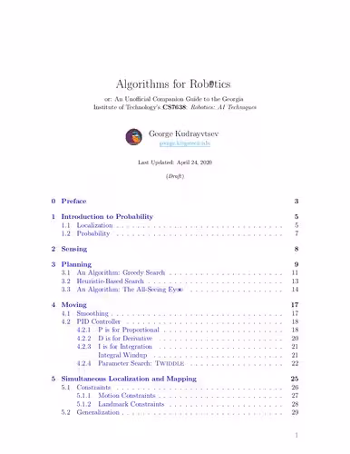 خرید و دانلود نسخه کامل کتاب Algorithms for Robotics, or, An Unofficial Guide to Georgia Institute of Technology's CS7638: Robotics: AI Techniques