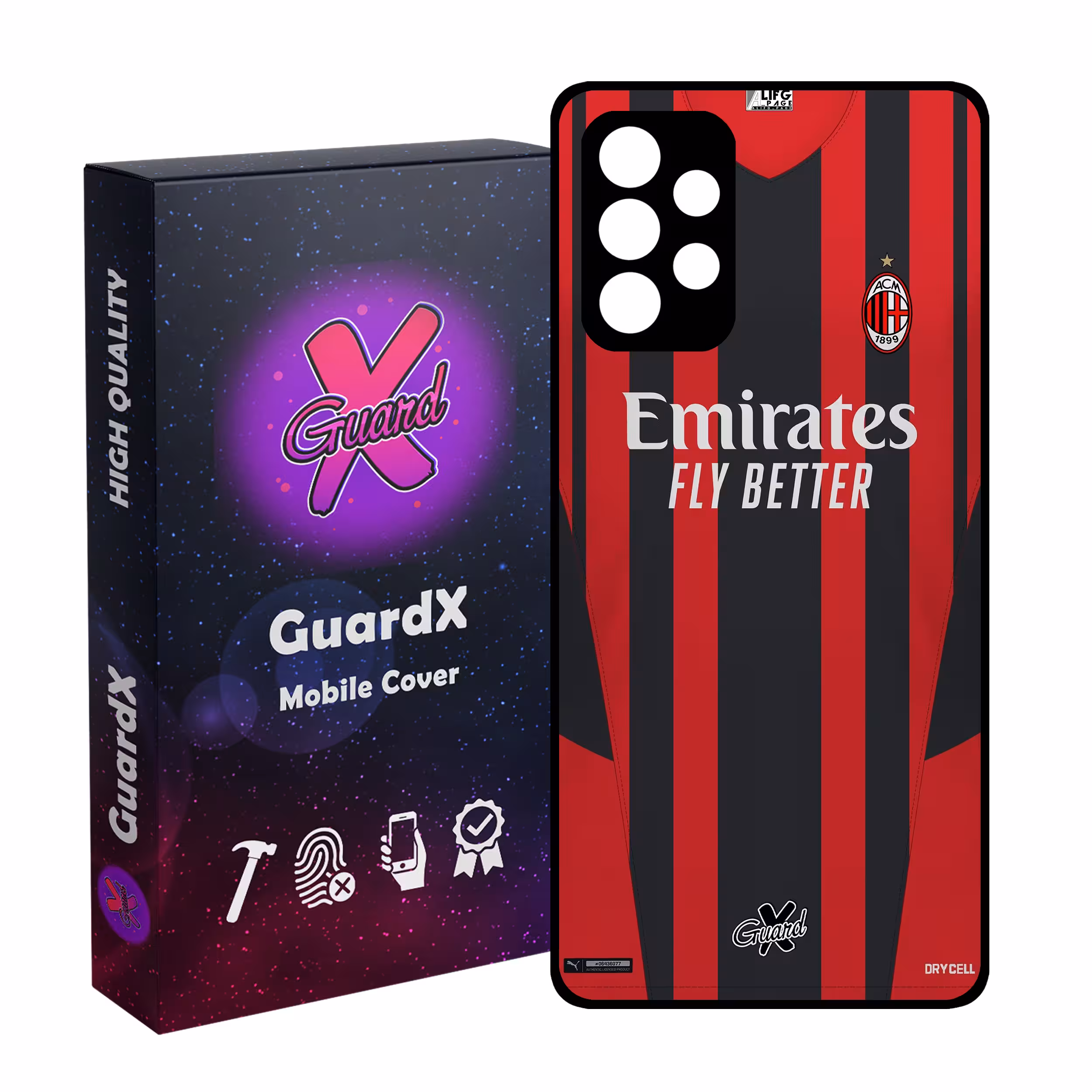 کاور گارد ایکس طرح AC Milan مدل Glass10399 مناسب برای گوشی موبایل سامسونگ Galaxy A52