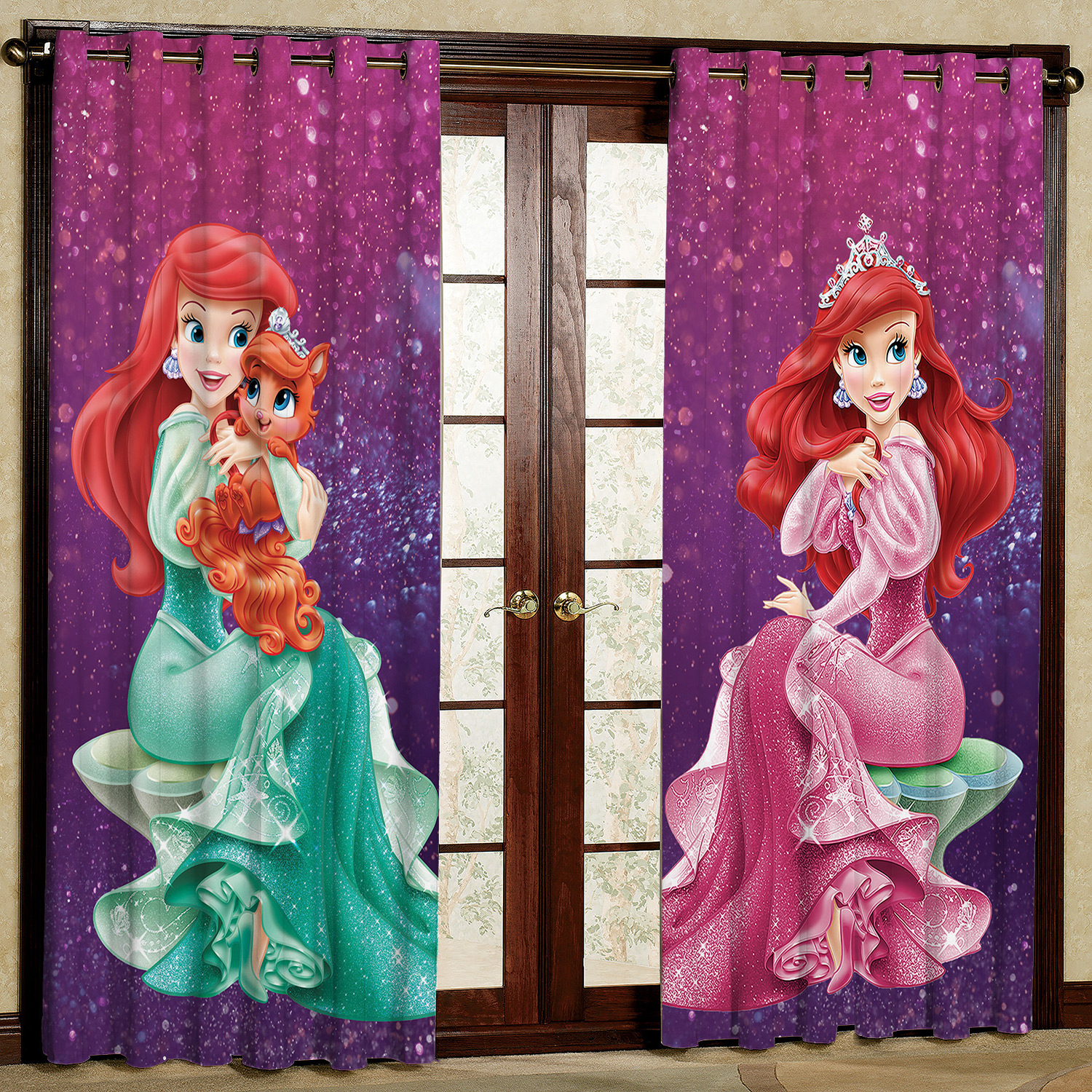 پرده مدل کارتونی مخمل پانچی کد 1155L سایز 140x280 سانتی متر