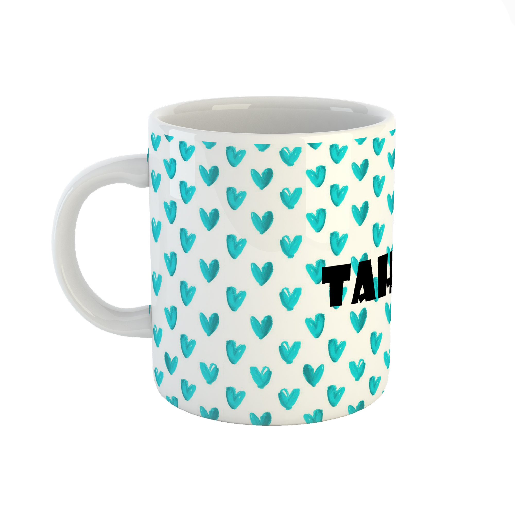 ماگ طرح اسم طاها مدل قلب کد 1388