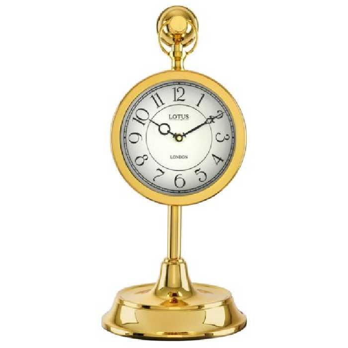ساعت رومیزی فلزی  لوتوس مدل WINOLA کد TC-809 رنگ GOLD