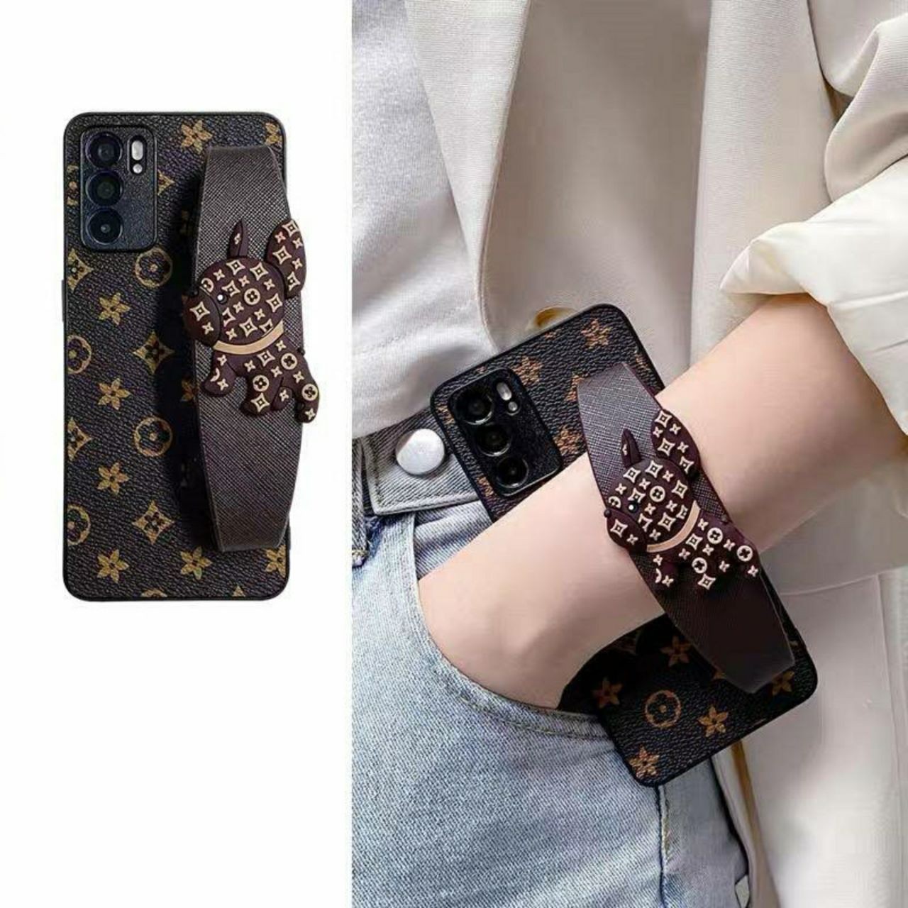 قاب گوشی سامسونگ مدل سگ بولداگ دستبندی تک رنگ