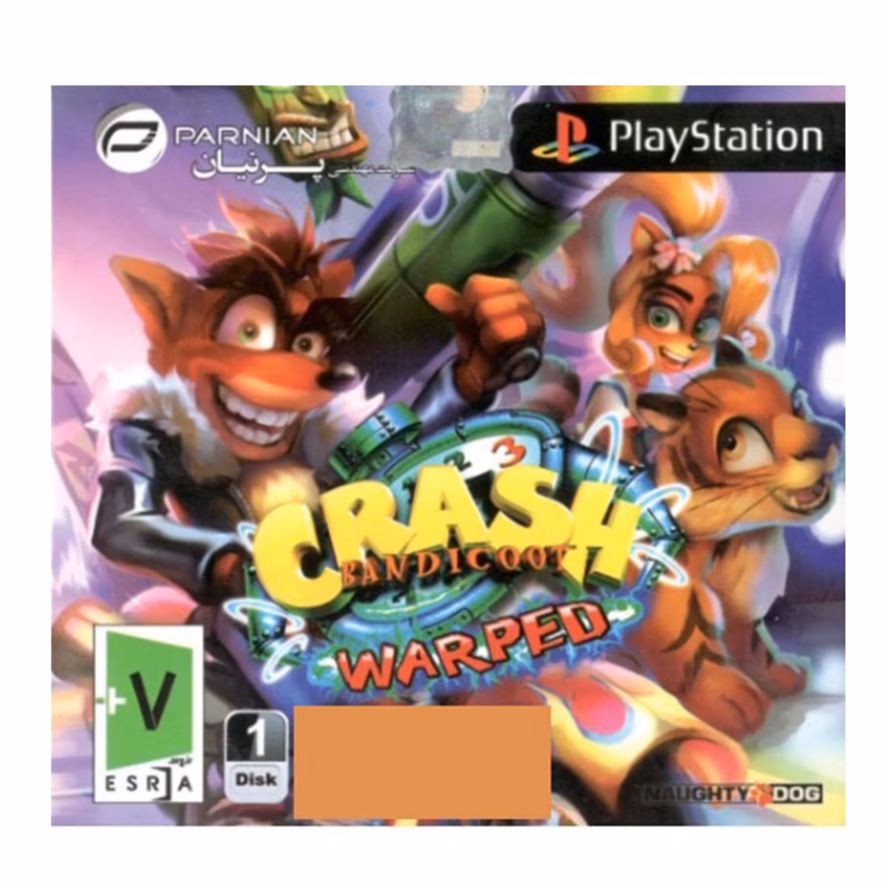 بازی crash bandicoot warped مخصوص ps1 نشر پرنیان