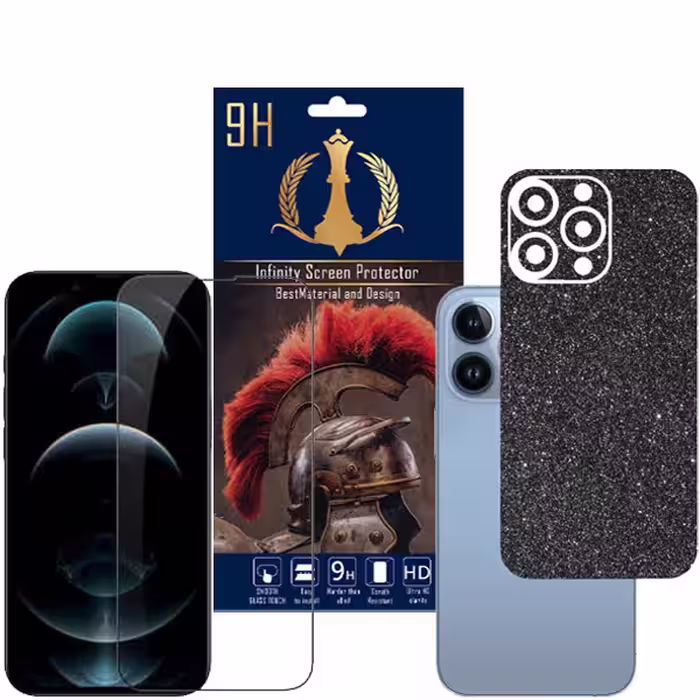 برچسب پوششی اینفینیتی مدل PR MAX مناسب برای گوشی موبایل اپل iPhone 13 PRO به همراه محافظ صفحه نمایش
