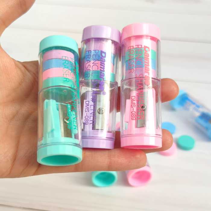 پاکن و تراش مخزندار، ست تراش و پاک کن چهار عددی پاستیلی 