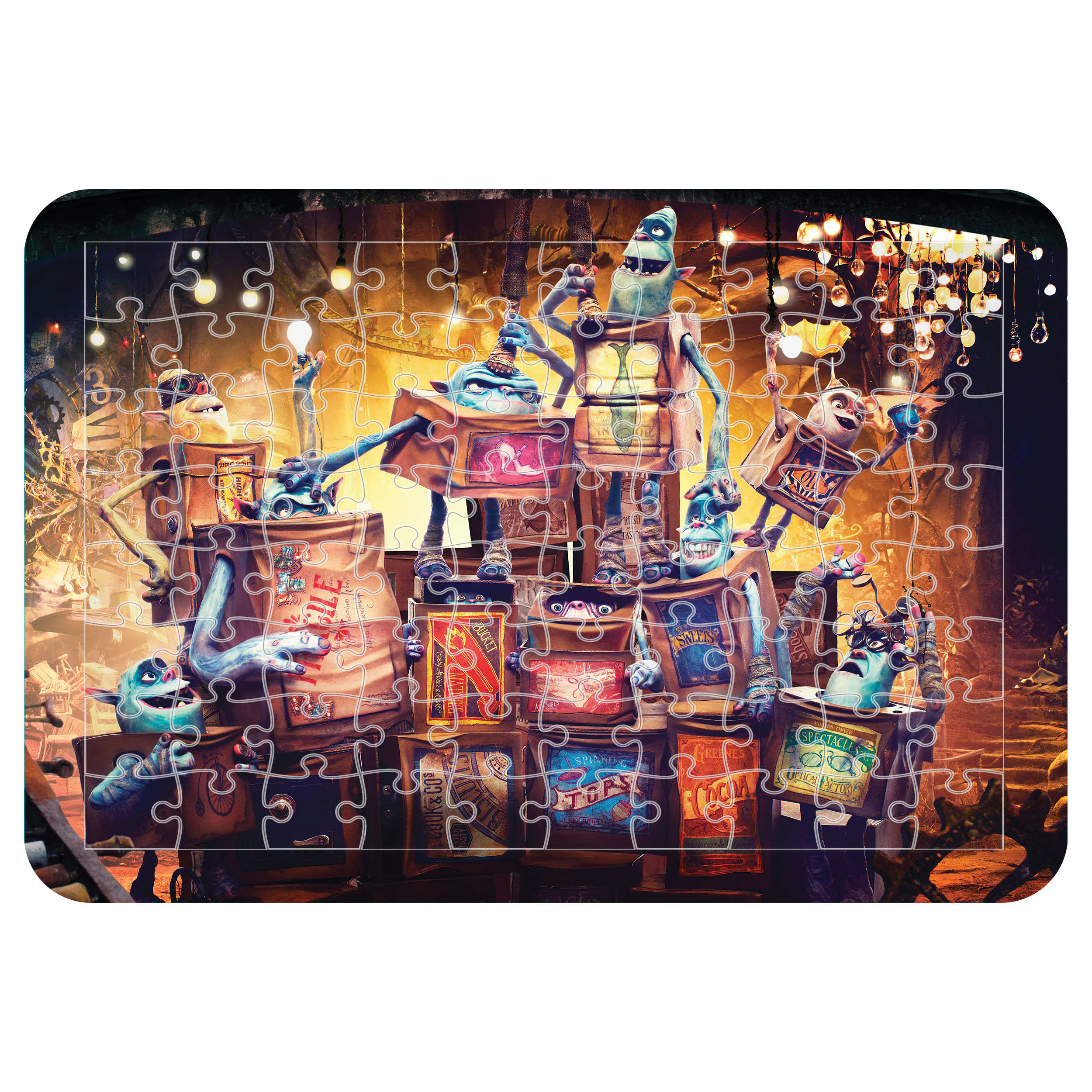 پازل 54 تکه اطلس آبی طرح کارتون جعبه ترول دسکتاپ مدل P1295