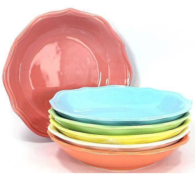 بشقاب خورشت خوری رنگی (6 عددی)