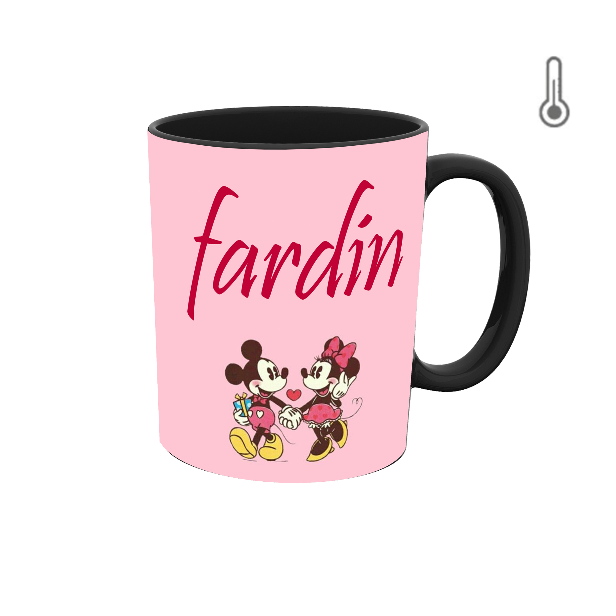 ماگ حرارتی طرح اسم فردین مدل قلب روز عشق