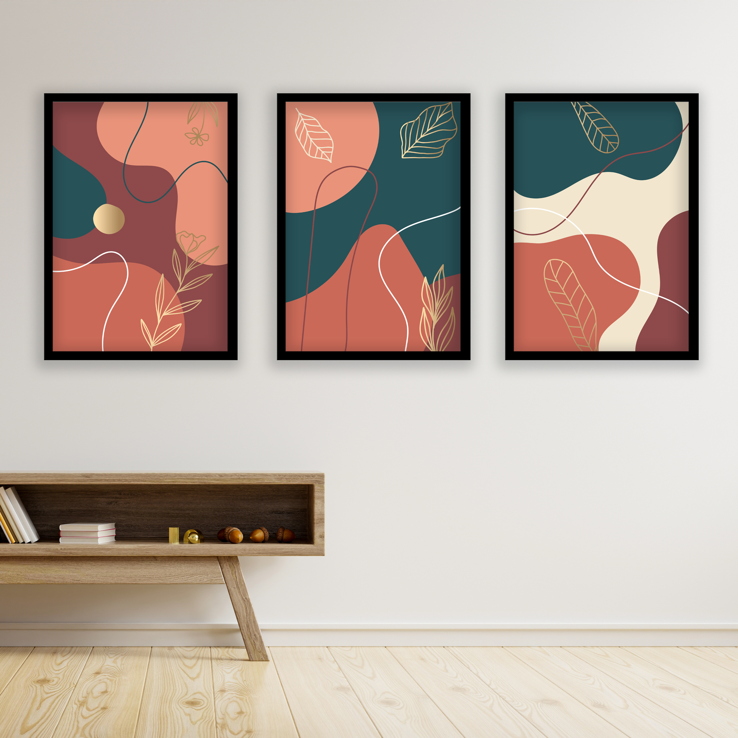 تابلو مدل مینیمال دکوراتیو کد LA-G3036 مجموعه 3 عددی