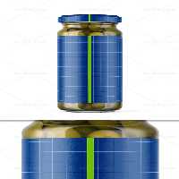 موکاپ ظرف شیشه ای زیتون PSD | گرافیک با طعم تربچه