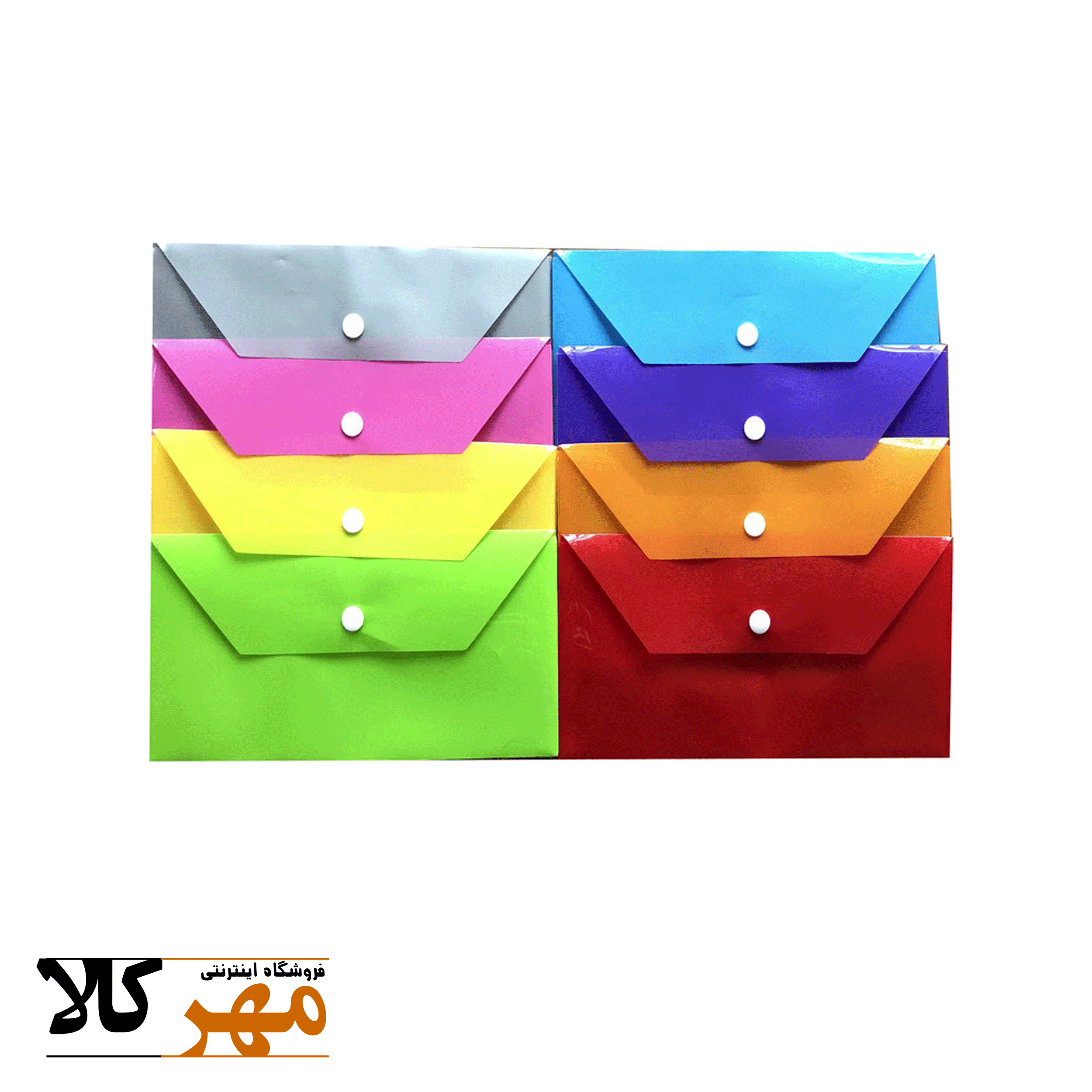 پوشه دکمه دار Linomax سایز ملخی رنگ زرد مات