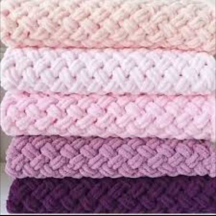 شال مبل مدل پافی طرح ضربدری سایز 100×90 سانتی متر