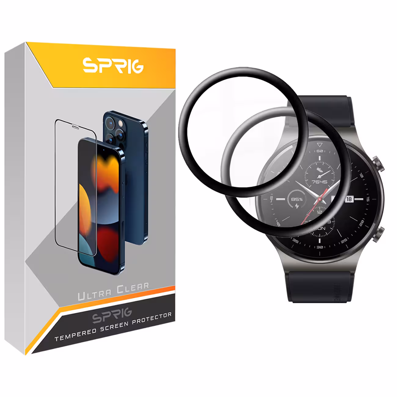 محافظ صفحه نمایش نانو اسپریگ مدل SPG مناسب برای ساعت هوشمند هوآوی GT 2 Pro بسته دو عددی