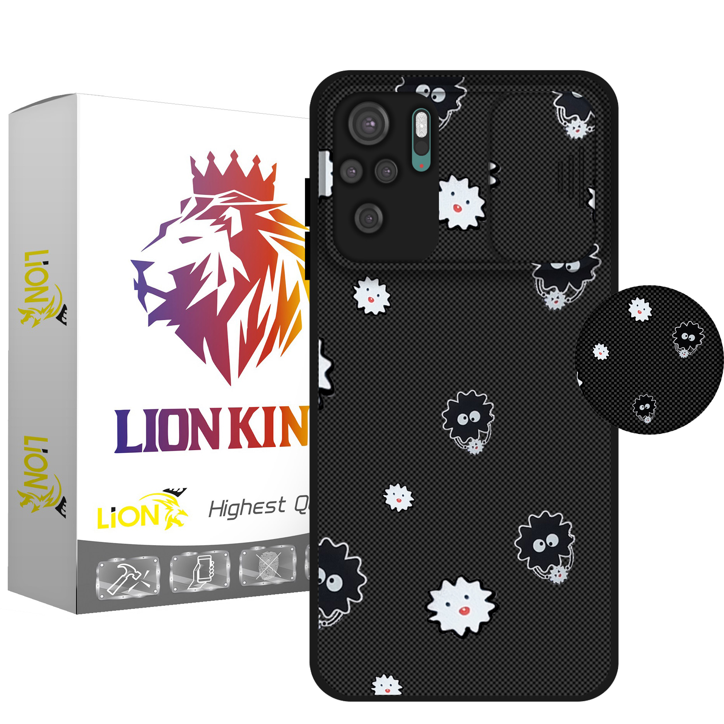  کاور لاین کینگ مدل Microbhappali مناسب برای گوشی موبایل شیائومی Redmi Note10/10S به همراه پایه نگهدارنده