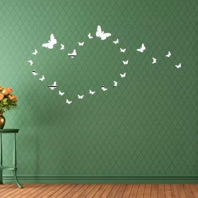 اینه دکوراتیو مدل پروانه مجموعه 25 عددی