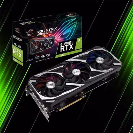 خرید کارت گرافیک ایسوس Graphics ASUS ROG STRIX RTX3060 O12G V2 GAMING با بهترین قیمت