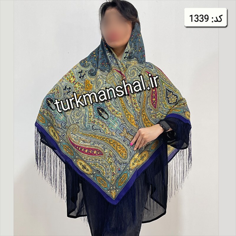 روسری ترکمن ابریشمی (ایتالیایی) کد 1339