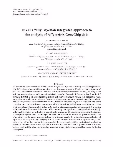 خرید و دانلود نسخه کامل کتاب BGX: a fully Bayesian integrated approach to the analysis of Affymetrix GeneChip data