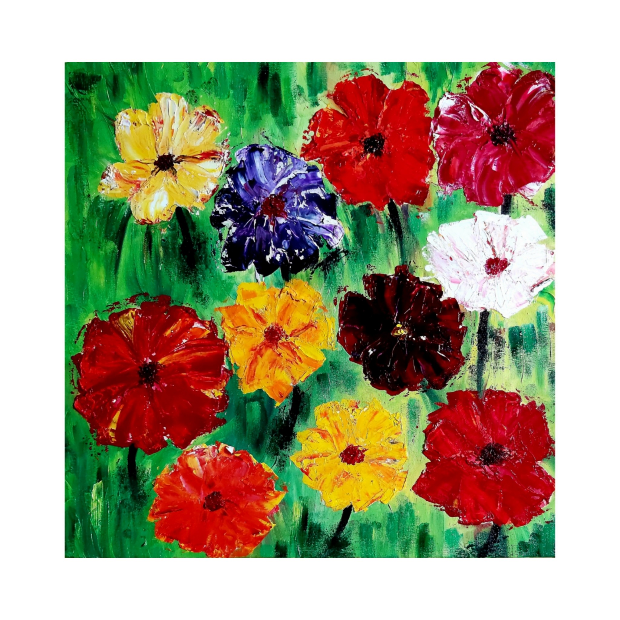 نقاشی رنگ روغن مدل گلهای وحشی