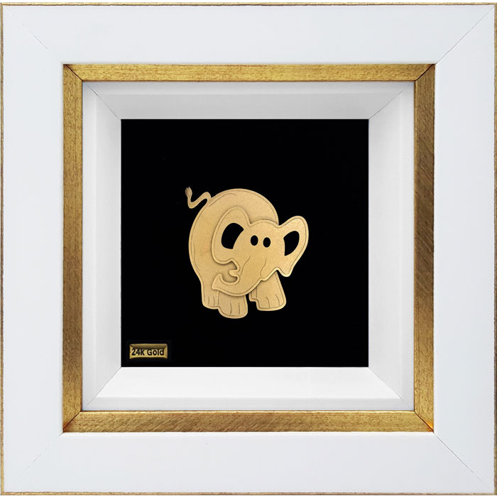 تابلو طلاکوب زرین هنر ایران طرح فیل