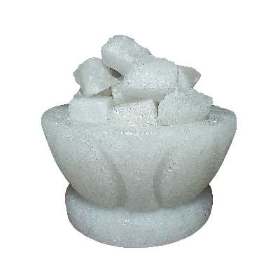 آباژور سنگ نمک مدل کاسه هلالدار پایه سنگی کد 100