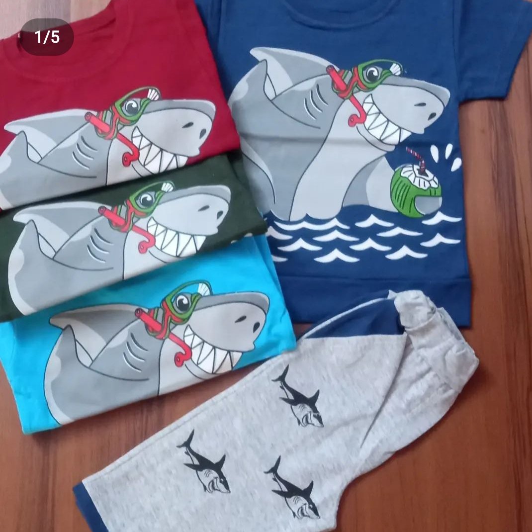 تیشرت و شلوارک اسپرت کوسهفقط رنگ سبز سایز 35 موجوده جنس پنبه
