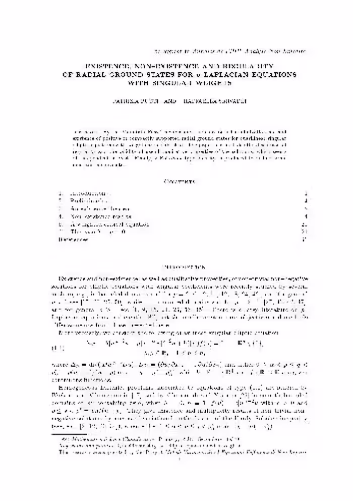خرید و دانلود نسخه کامل کتاب Existence, non-existence and regularity of radial ground states for p-Laplacian equations with singular weights