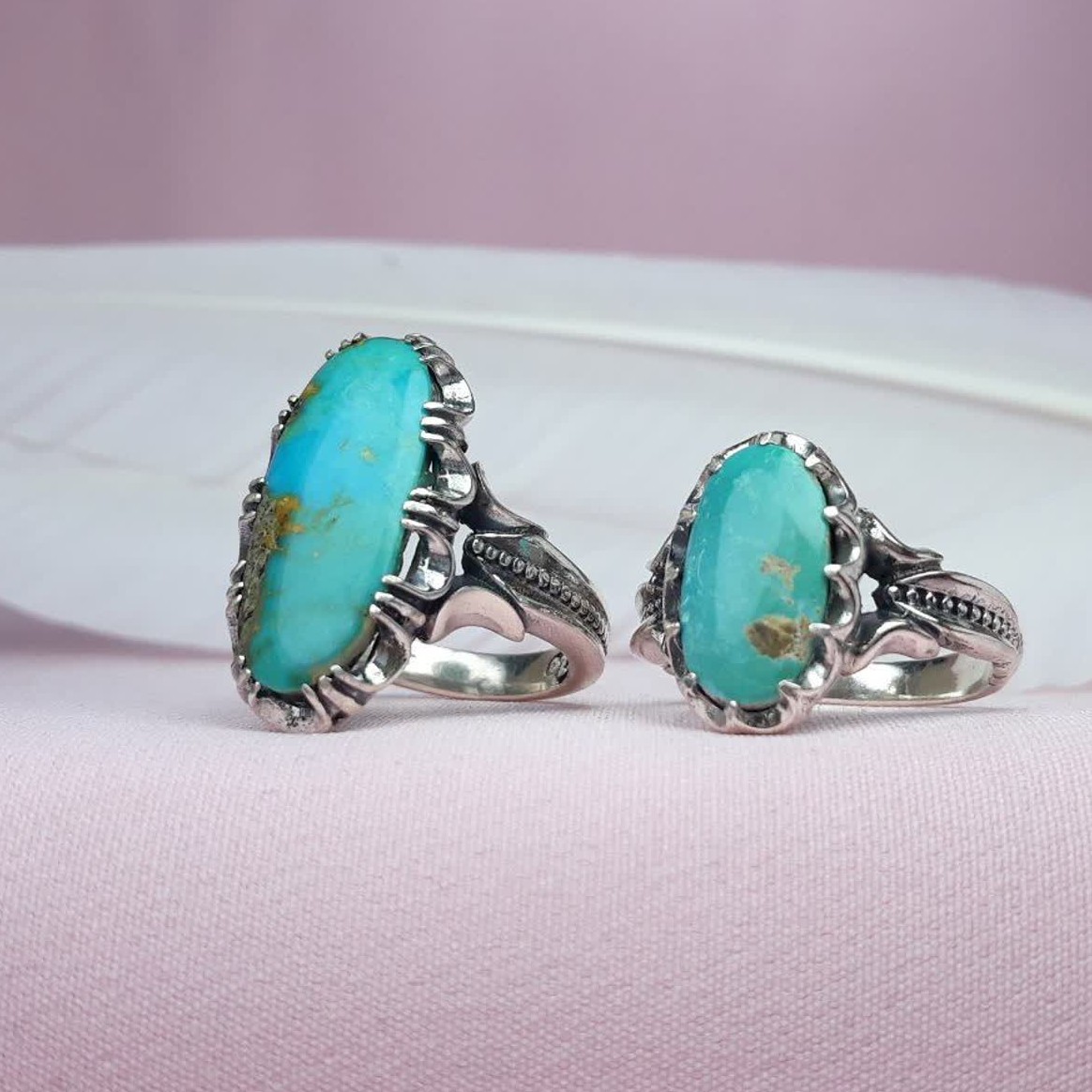 ست انگشترنقره فیروزه نیشابورشکیل وزیبا ارسال وسایزرایگان