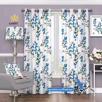 پرده پانچ گلدار طرح شاخه گل کد s-6431