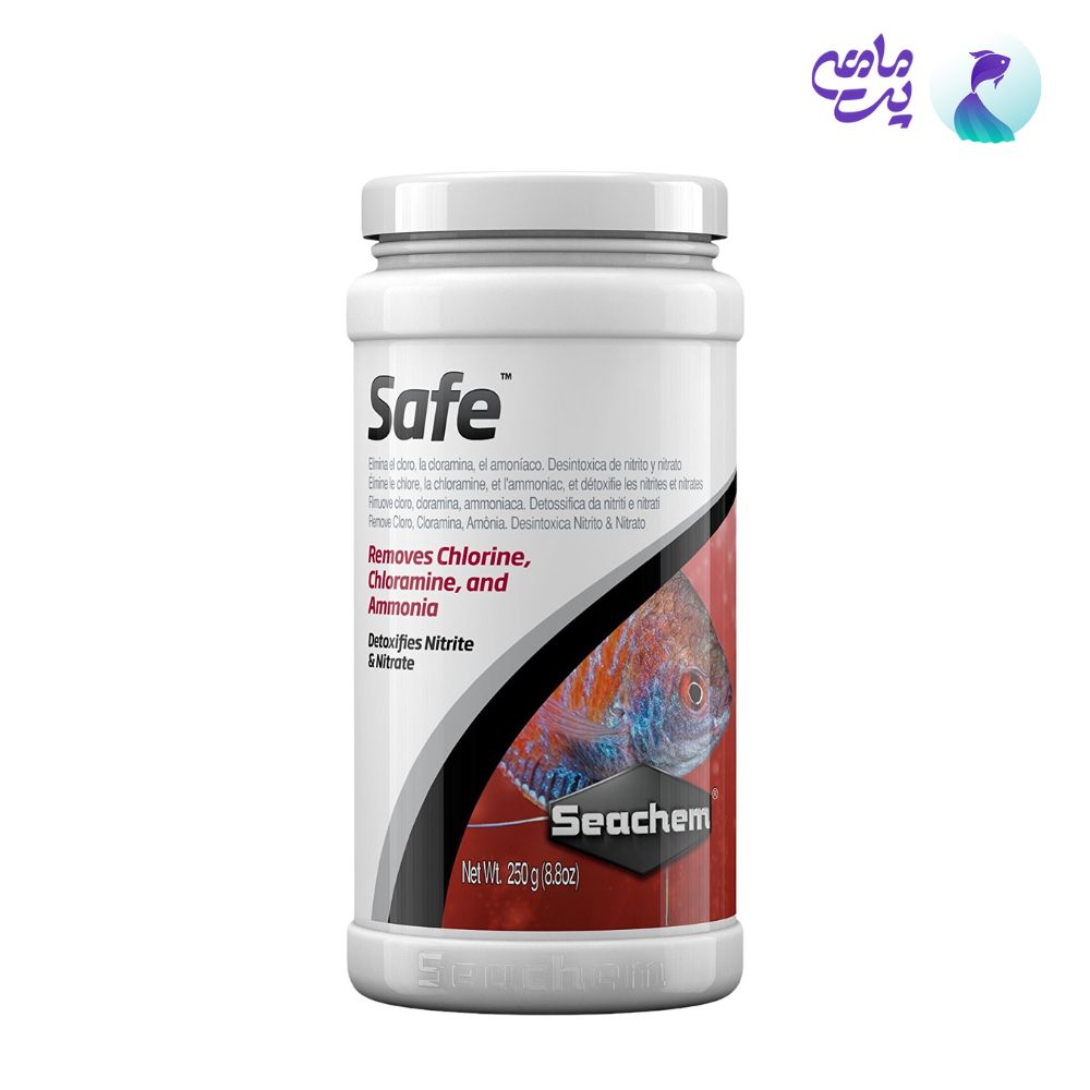 پودر تثبیت کننده آب آکواریوم سیچم Safe (250گرم)