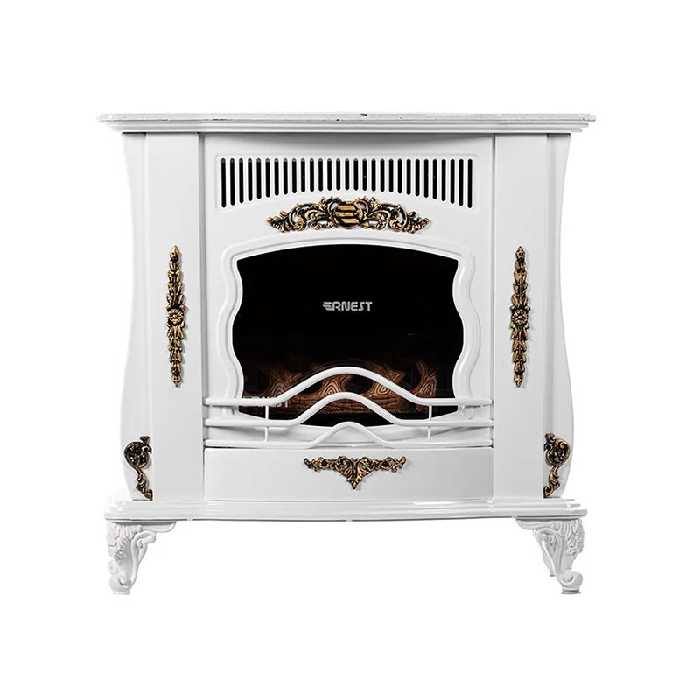 بخاری گازی طرح شومینه ای 28000 ارنست مشهد مدل صدرا  رنگ سفید بدون چوب