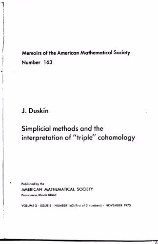 خرید و دانلود نسخه کامل کتاب Simplicial Methods and the Interpretation of `Triple' Cohomology