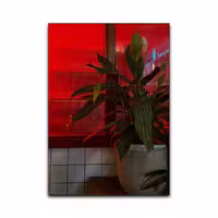 تابلو شاسی گوفی مدل گلدان طرح Flower کد RED63 | دنیای قاب
