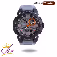 ساعت پسرانه اکتیو دو زمانه طوسی مشکی کد 18765/06 yp
