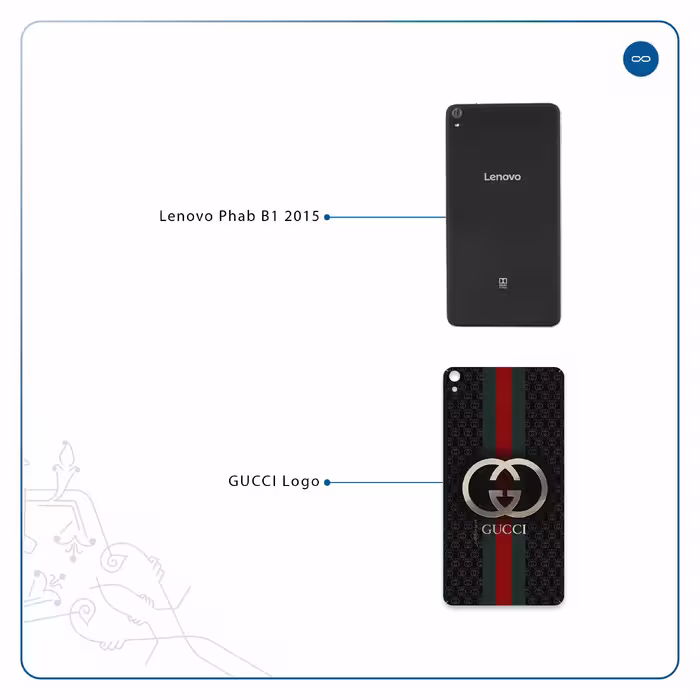 برچسب پوششی ماهوت مدل GUCCI-Logo مناسب برای تبلت لنوو Phab B1 2015