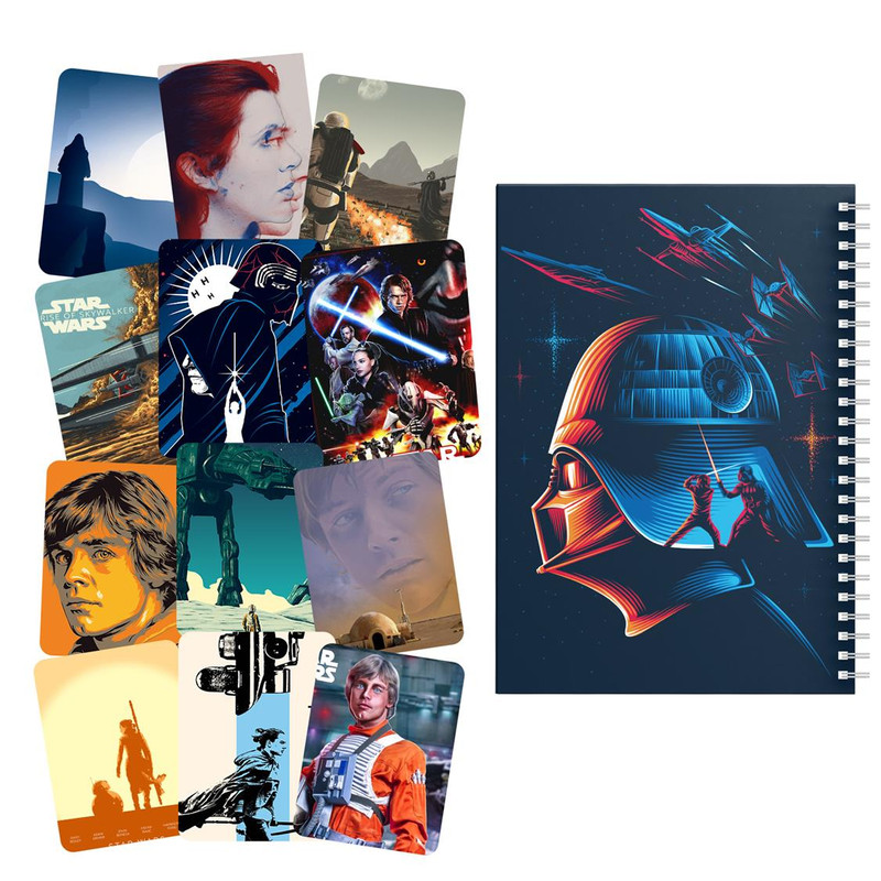 دفتر مشق باژیکان طرح جنگ ستارگان کد 20213505 به همراه برچسب  مجموعه 12 عددی