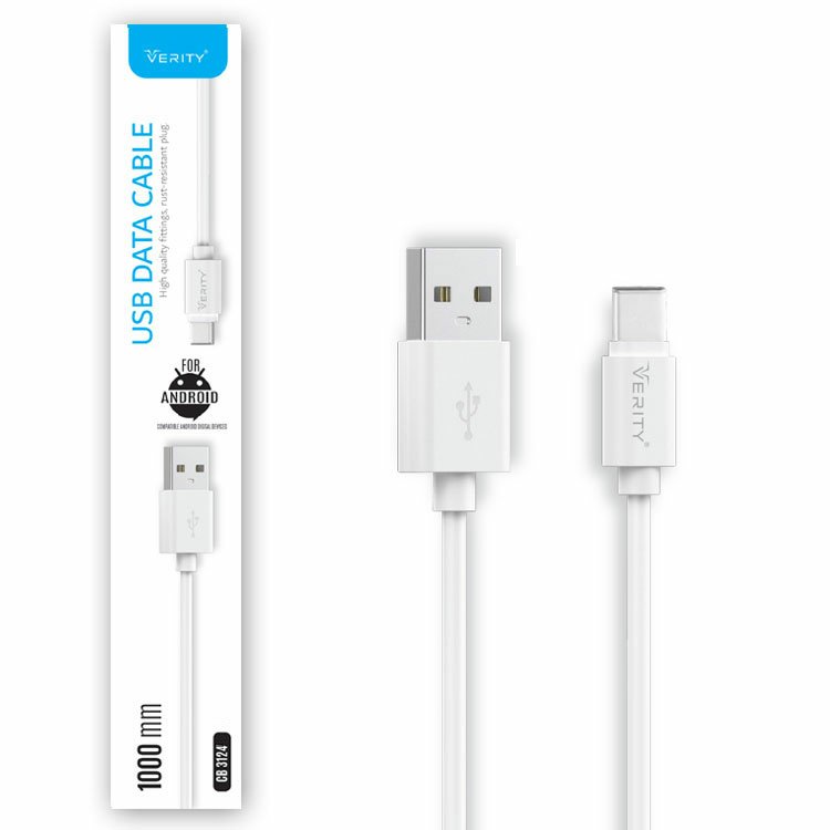 کابل شارژ و دیتا  VERITY مدل CB3124T سفید