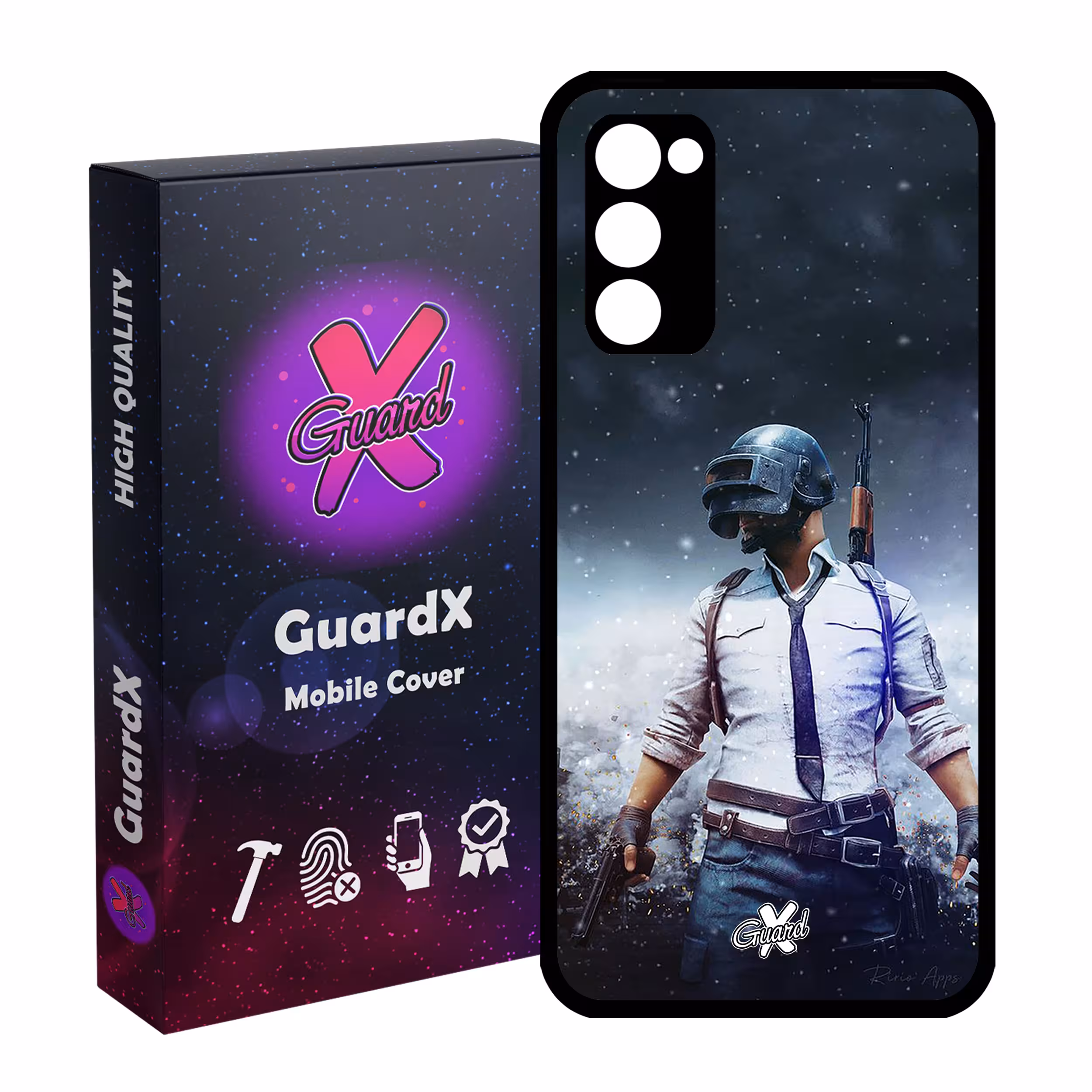 کاور گارد ایکس طرح Pubg مدل Glass10039 مناسب برای گوشی موبایل سامسونگ Galaxy S20 FE