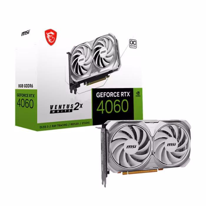 کارت گرافیک ام اس آی GeForce RTX 4060 VENTUS 2X WHITE 8GB OC