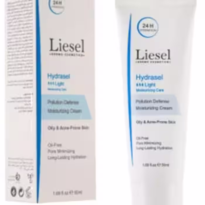 کرم آبرسان لایت هیدراسل لایسل مناسب پوست چرب و مختلط حجم 50میل Liesel