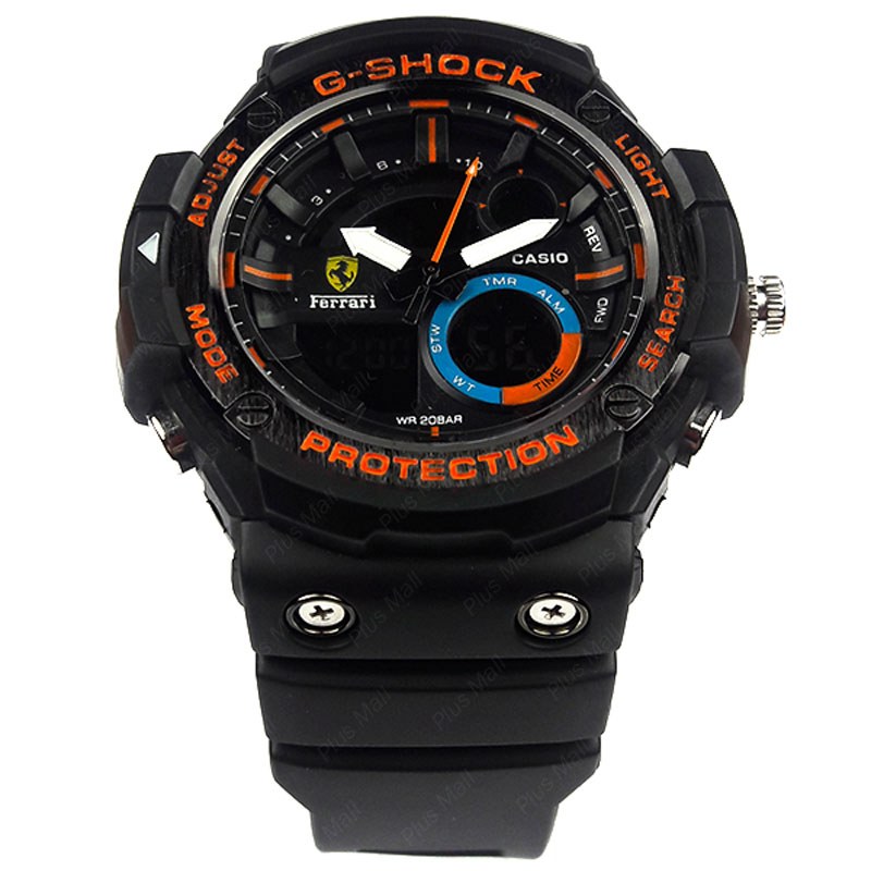 ساعت کاسیو جی شاک مشکی قرمز دو زمانه کد G Shock Red 026