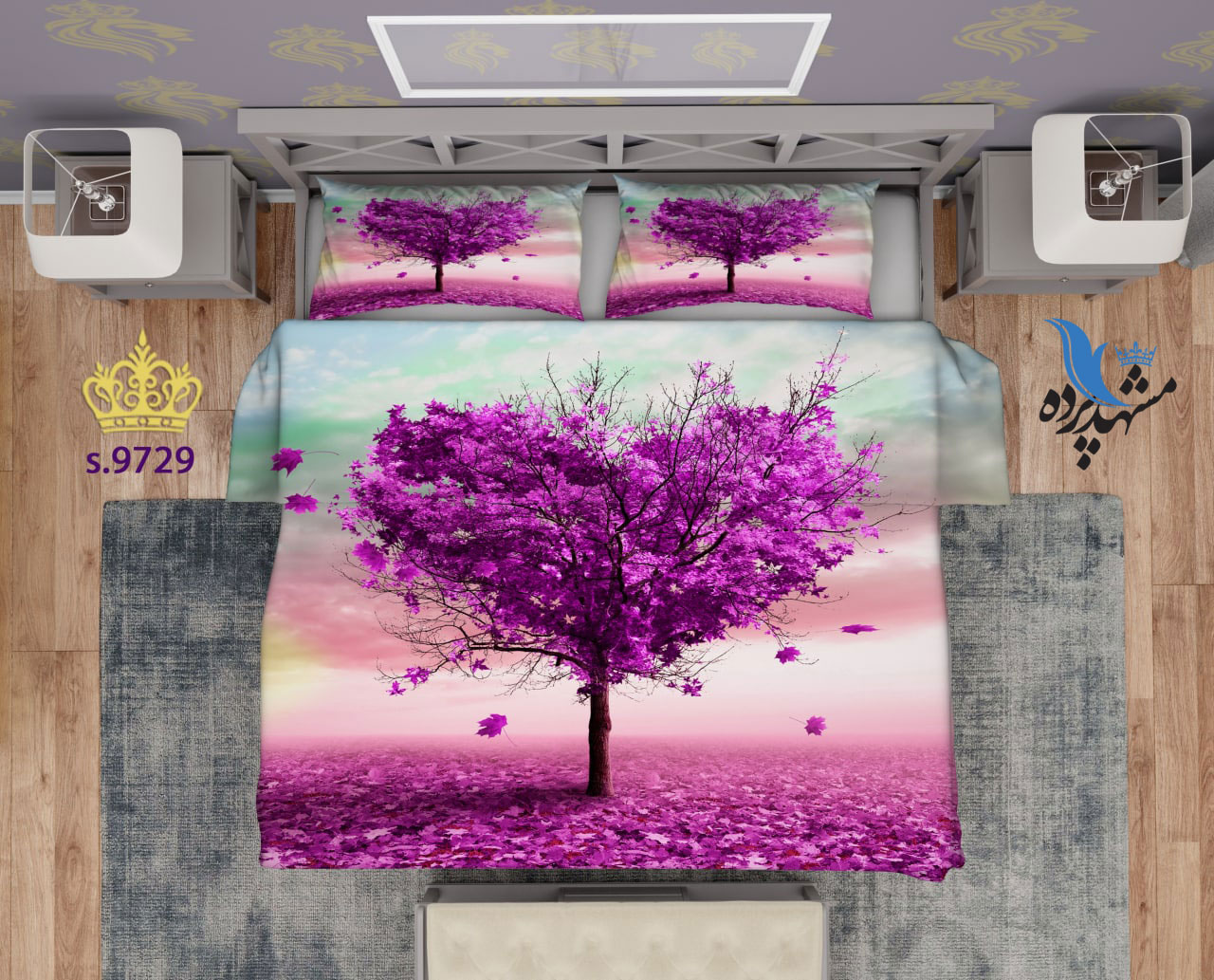ست روتختی دو نفره طرح درخت شکوفه S9729