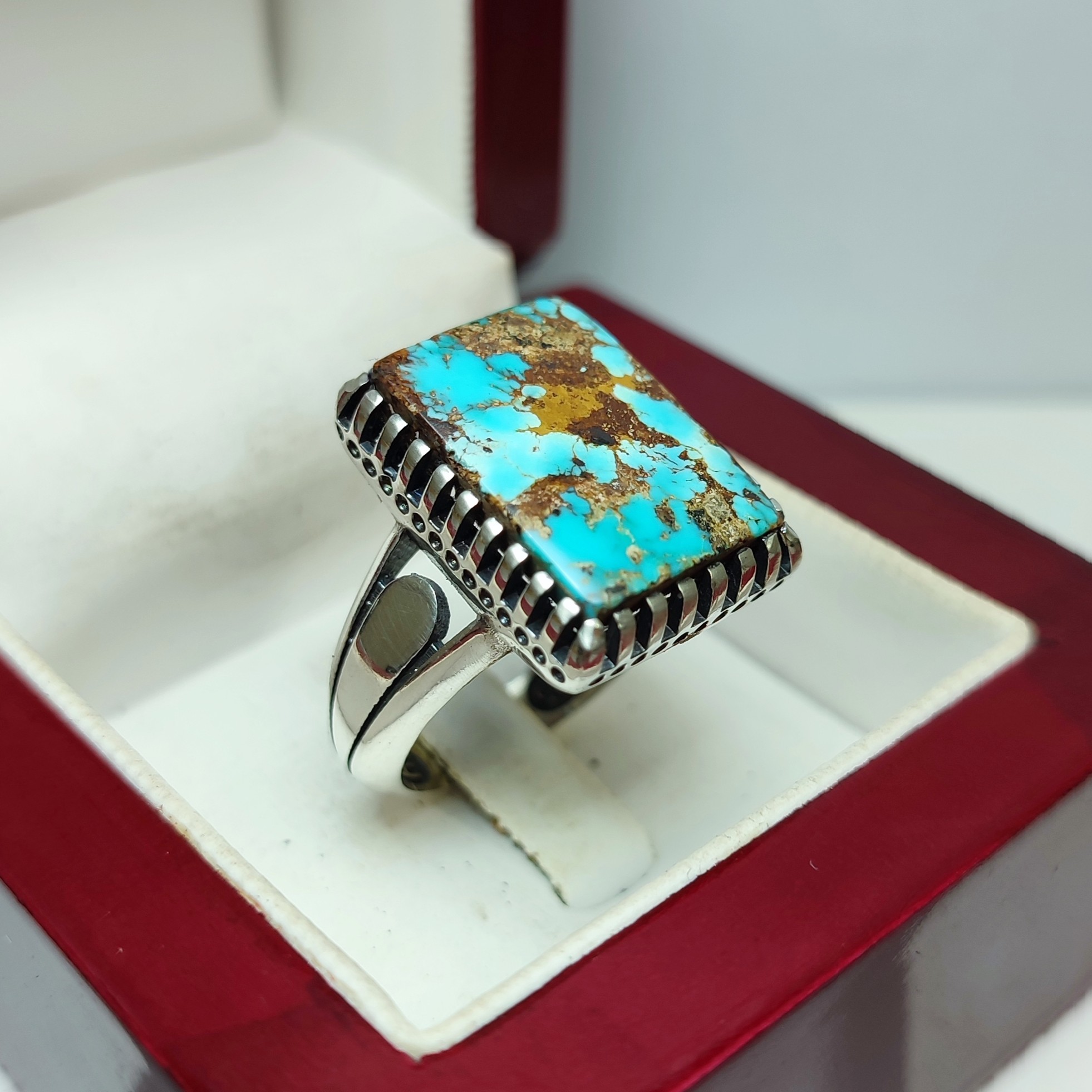 انگشتر ، نقره مردانه فیروزه نیشابور..